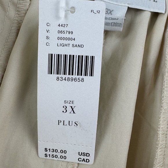 Anthropologie Mare Mare Curved Hem Chino Pants Womens 3X Sand Ivory High Rise - Picture 14 of 14